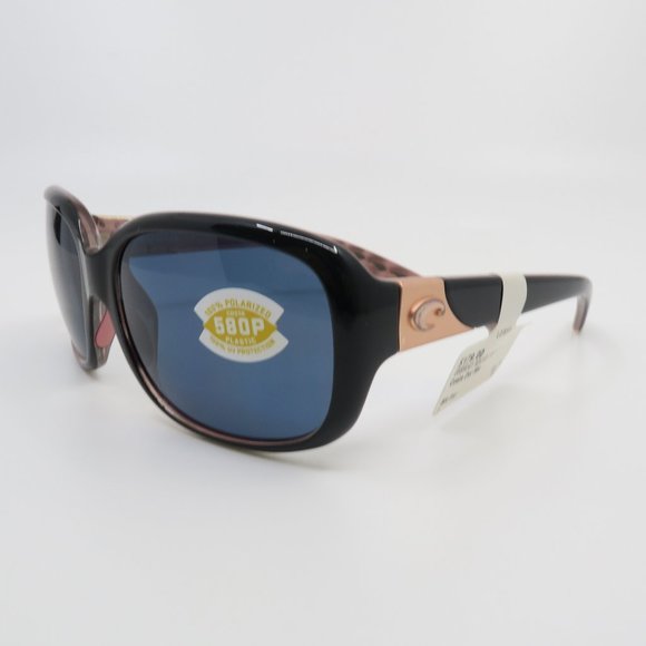 Costa Accessories - Costa GANNET 06S9041-06 Black/Hibiscus Gray 580P Polarized New Women Sunglasses